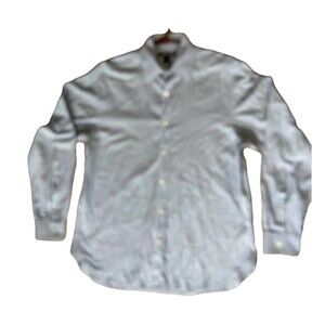 MICHAEL KORS  Mens Button Down Shirt Classic Fit Long Sleeve Plaid Blue Sz M